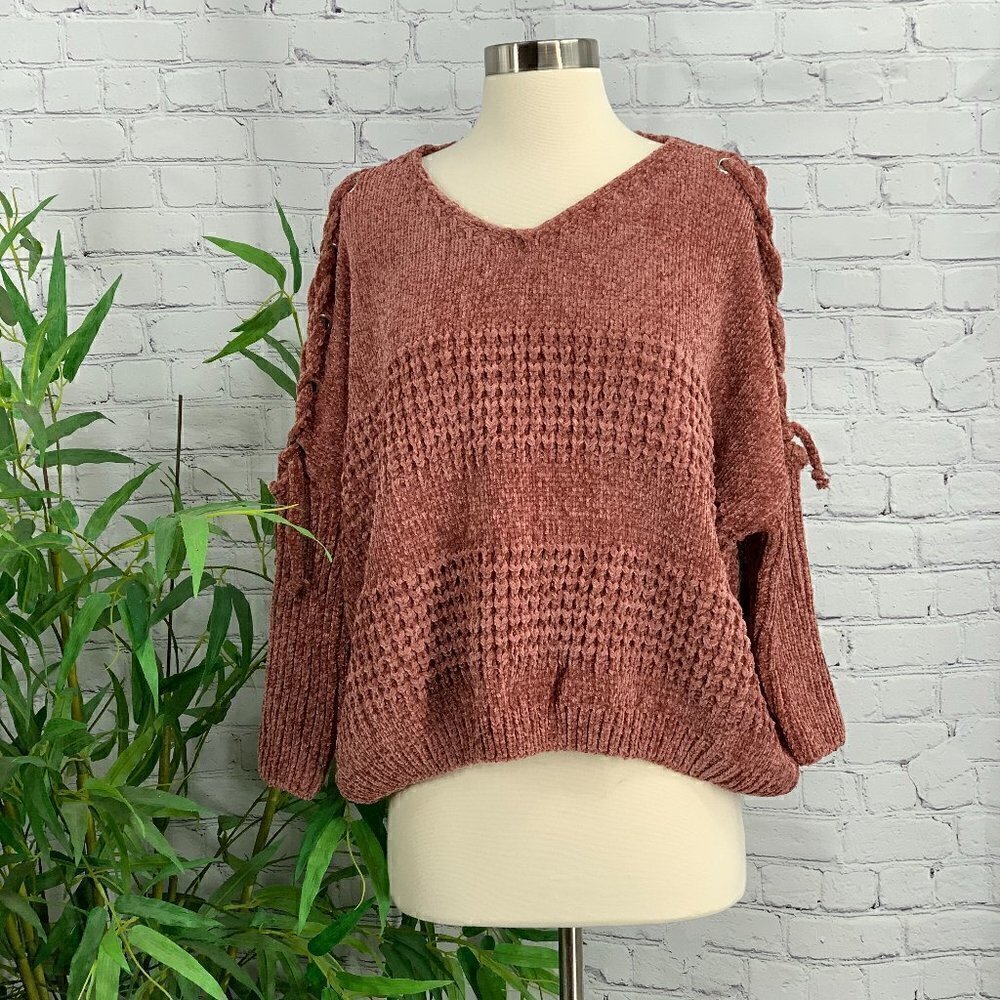 Renjo Mauve Super Soft Knit Chenille Sweater